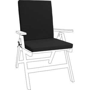 Stoel Zitkussen voor Tuin - Hoge Rug Tuinkussen - Zitkussen Ergonomisch - Tuinstoelkussens met Lint - Buiten Tuin Stoelkussen - Zitkussens 44cm x 100cm