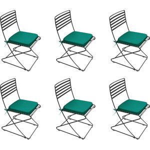 Tuinstoelkussens - Waterafstotend Stoelkussen - Buiten Tuinkussens - Stoelkussens met Lint - Vierkant Zitkussen Ergonomisch