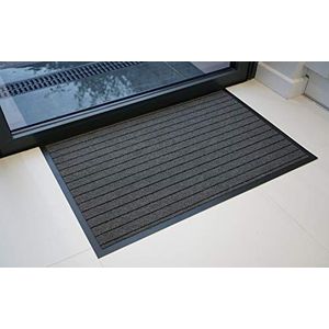 Serdim Rugs Ibiza Gestreepte, duurzame matten, zilvergrijs, 60 x 90 cm (2' x 2'11"")