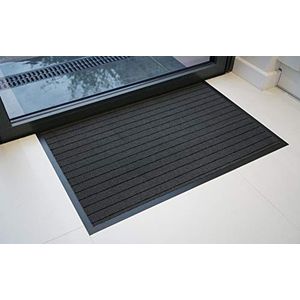 Serdim Rugs Ibiza Gestreepte, getufte duurzame matten, donkergrijs, 40 x 60 cm (1'4"" x1'12"")