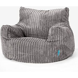 LOUNGE PUG, Kinderfauteuil Zitzakken, Poef, Corduroy Antraciet