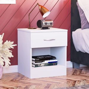 Vida Designs Nachtkastje, 1 lade, handgrepen en geleiders van metaal