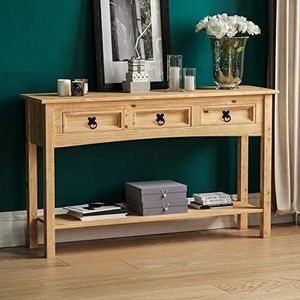 Vida Designs Corona console met 3 laden met plank van massief grenen