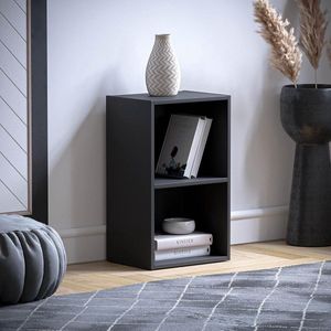 Vida Designs Oxford, met 2 niveaus, boekenkast, plank, hout, zwart, voor woonkamer