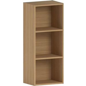 Vida Designs Oxford rek met 3 planken, eikenhout, modern woonkamerrek, 80 x 32 x 24 cm, eiken