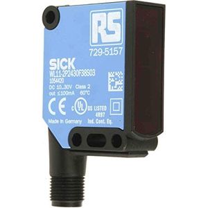 RS PRO Kubisch optische sensor, reflecterend, bereik 150 mm → 10 m, PNP-uitgang, 4-polige M12-connector