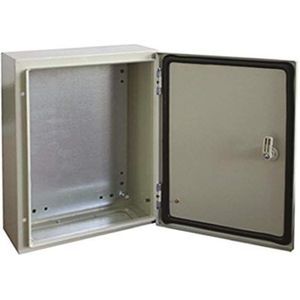 RS PRO IP66 wanddoos van zacht staal, 400x600x210mm (Huisvesting), Elektronica benodigdheden + Behuizing, Grijs