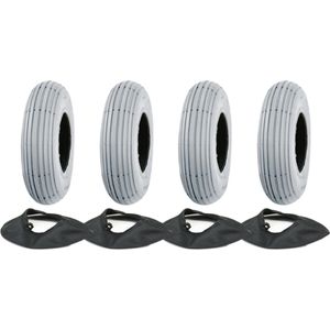 200x50 scootmobielband & binnenband grijs P191 band zonder markering opgepompt (set van 4)