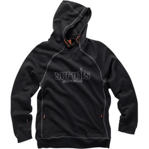 Scruffs Comfortabele werk hoodie - fleece, verstelbare capuchon, slijtvaste manchetpanelen - zwart