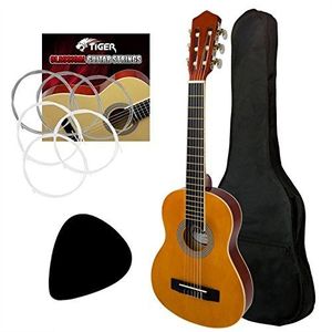 TIGER Linkshänder 4/4 GröÃŸe Klassische Gitarre Pack Nylon Saiten