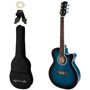 World Rhythm 3/4 akoestische gitaar - gesneden pan gitaar voor beginners in blauw