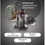 WeightWorld Actieve Kool capsules - 2000 mg - 180 vegan capsules - Bij gasophoping in de darmen