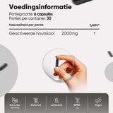 WeightWorld Actieve Kool capsules - 2000 mg - 180 vegan capsules - Bij gasophoping in de darmen