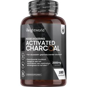 WeightWorld Activated Charcoal detox capsules - 180 capsules - Tegen een opgeblazen gevoel