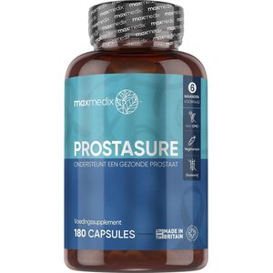 ProstaSure Prostaat capsules - Natuurlijk supplement voor de prostaat - Met zaagpalm, brandnetel extract, pompoenzaad en zink - 180 vegetarische capsules voor 6 maanden - 100% natuurlijk - Van maxmedix