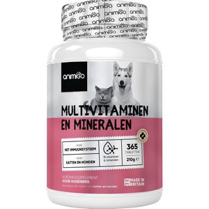 Animigo Multivitamine Tabletten voor honden en katten - 365 tabletten voor 1 jaar - Ondersteunt de vitaliteit, spijsvertering, gewrichten, vacht en meer