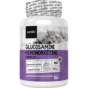 Glucosamine & Chondroïtine voor Honden en Katten - 180 capsules - Dagelijks gewrichten supplement