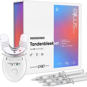 mysmile Tandenbleekset - Tandenbleker om zelf tanden te bleken met PAP+ formule - Zonder peroxide en verrijkt met natuurlijke ingrediënten - Teeth Whitening Kit tegen gele tanden - Vegan