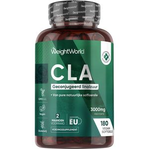 WeightWorld CLA softgels - 3000 mg geconjugeerd linolzuur per portie - 180 softgels voor 2 maanden voorraad