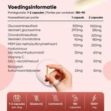 Glucosamine & Chondroïtine - Capsules - 180 Vegan - Met Kurkuma en Vitamine C