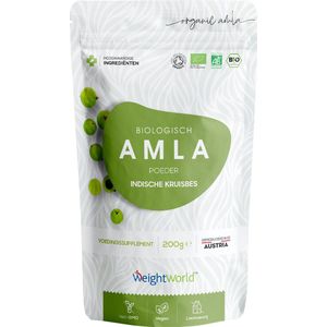WeightWorld Biologisch Amla Poeder - 200 gram - Voor thee, haarmaskers en gezichtsmaskers - Vegan