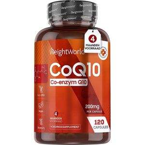 WeightWorld Co Enzym Q10 CoQ10 - 200mg - 120 vegan capsules voor 4 maanden voorraad