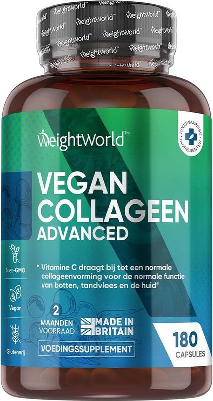 WeightWorld Vegan Collageen Advanced - Natuurlijke stimulans voor de aanmaak van collageen - 180 capsules
