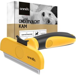 Animigo - Ondervacht Hondenkam - Roestvrijstaal - Ergonomisch Ontwerp