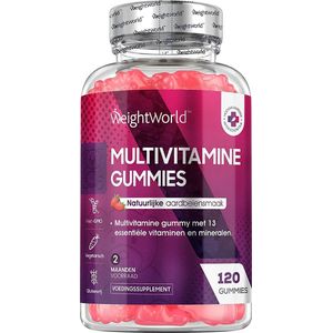 WeightWorld Multivitamine Gummies - 13 vitamines en mineralen per gummy - Bevat een natuurlijke aardbeiensmaak