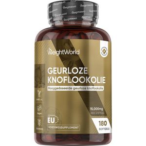 Knoflookolie - 15.000 mg per Portie - 180 Softgels - Natuurlijke Ingrediënten