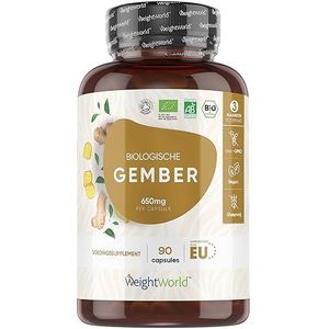 WeightWorld - Biologische Gember Capsules - 650 mg - 90 Capsules - Vegan