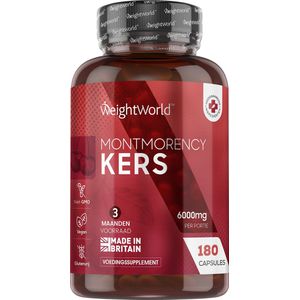 WeightWorld Montmorency Zure Kersen capsules - 6000 mg - 180 capsules voor 3 maanden voorraad - Vegan