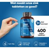 WeightWorld Zink tabletten - 25 mg Zink Bisglycinaat - 400 vegan tabletten voor meer dan 1 jaar voorraad