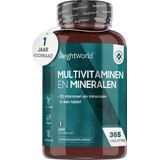 WeightWorld Multivitamines en Mineralen - 25 belangrijke vitamines en mineralen - 365 vegan tabletten voor 1 jaar