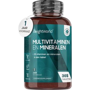 Multivitaminen en Mineralen - 400 tabletten - Voor Vrouwen en Mannen - met 27 vitamines en mineralen