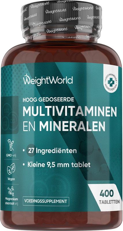 Multivitaminen - 400 Tabletten - 27 Vitaminen en Mineralen