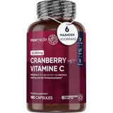 maxmedix Cranberry capsules met Vitamine C - 25.000 mg - 180 capsules voor 6 maanden voorraad