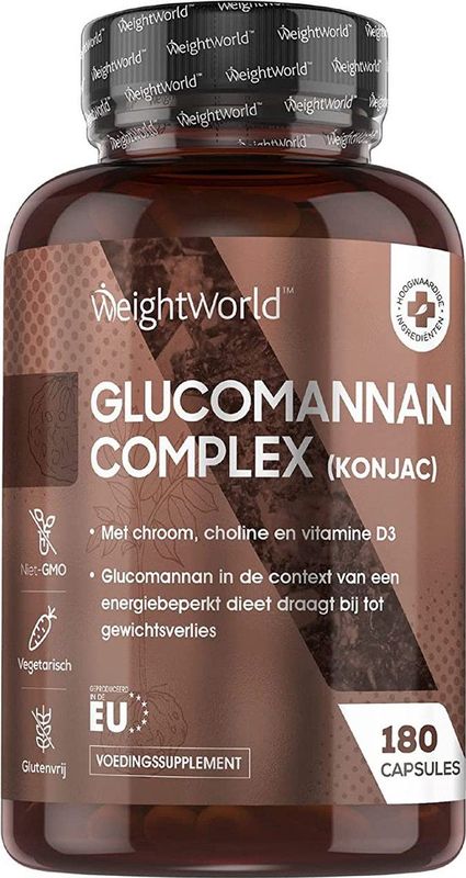 Glucomannan Complex - 3000 mg - 180 capsules - van WeightWorld