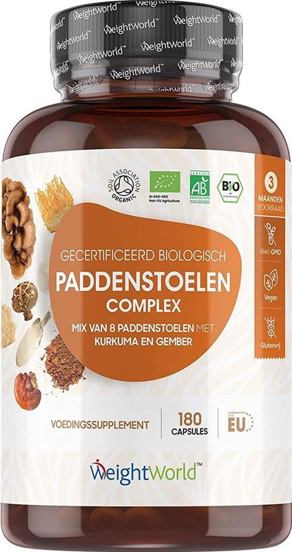WeightWorld Biologisch Paddenstoelen Complex - 180 capsules voor 3 maanden voorraad