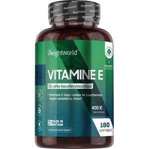 Vitamine E - 400 IE - 180 softgels - 6 maanden voorraad
