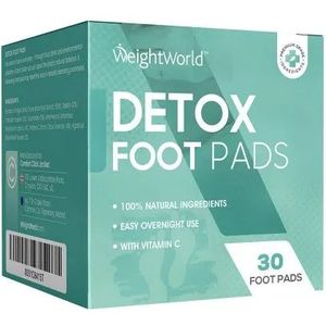 WeightWorld - Detox Voetpleisters - 30 Voetpleisters - Bevat Vitamine C, Bamboe Azijn & Alsem