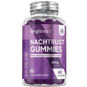 Nachtrust gummies - 60mg - 60 gummies - Natuurlijk slaap supplement - Voor 1 maand
