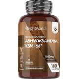 Ashwagandha KSM-66 Tabletten 1500 mg - 5% - 180 tabletten voor 6 maanden - Hoge kwaliteit Ashwagandha Withania Somnifera Extract (10:1) - Vegan en pure ingrediÃ«nten - Mannen en vrouwen - WeightWorld