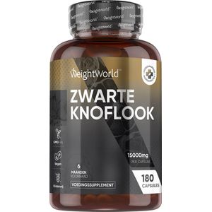 WeightWorld Zwarte Knoflook Extract (15:1) - 750 mg - 180 knoflook capsules - Vegan