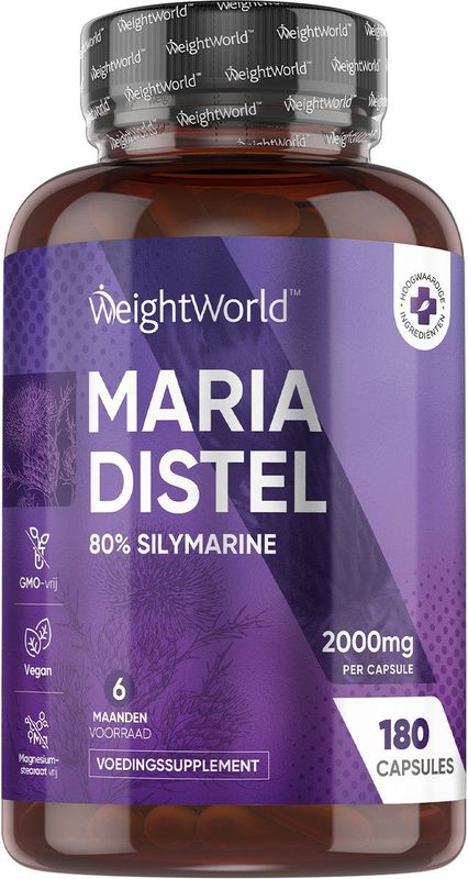 Mariadistel - Extract - 2000 mg - 180 Vegan Capsules - Vrij van GMO's