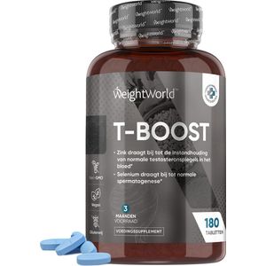 Natuurlijke Testosteron Booster - Formule met Maca, Fenegriek, D-asparaginezuur en Zink - 180 vegan tabletten voor 3 maanden - van WeightWorld