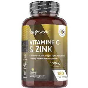 Vitamine C & Zink - 180 tabletten - 1000 mg - Vegan
