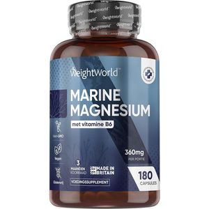 WeightWorld - Magnesium - 180 Vegan Capsules - Natuurlijke Bron