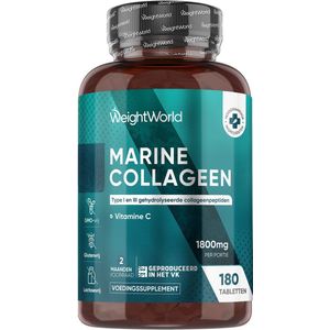 Collageen Tabletten - Marine - 180 Stuks - Verrijkt met Vitamine C