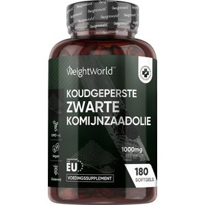 Zwarte Komijnzaadolie - 180 Vegan Softgels - Natuurlijke Extracten